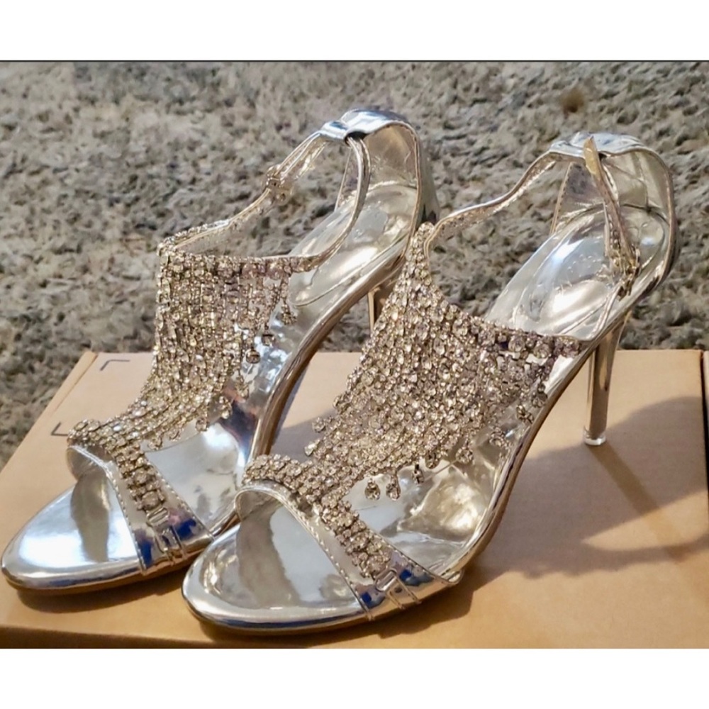 New Evening Rhinestones Crystals Heels Pumps 41 10
